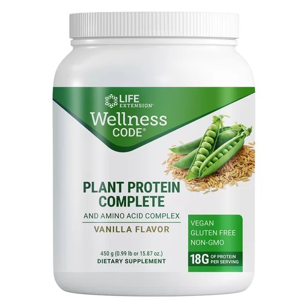 Растителен грахов протеин с Аминокиселини Wellness Code® Plant Protein Complete & Amino Acid Complex 450 g прах