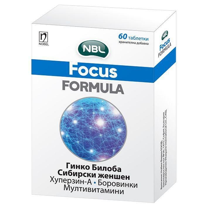 Focus Formula за силна концентрация и памет х60 таблетки Nobel Pharma