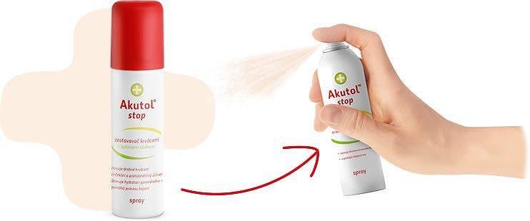 Акутол стоп спрей, Akutol stop spray 60 мл-спира кръвотеченията, успокоява нараняванията