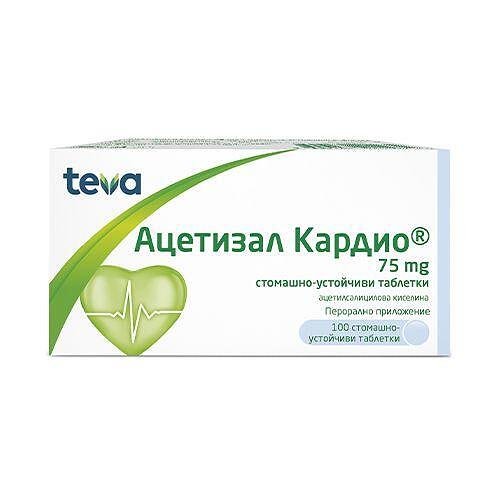Ацетизал Кардио 75 мг x100 таблетки Teva