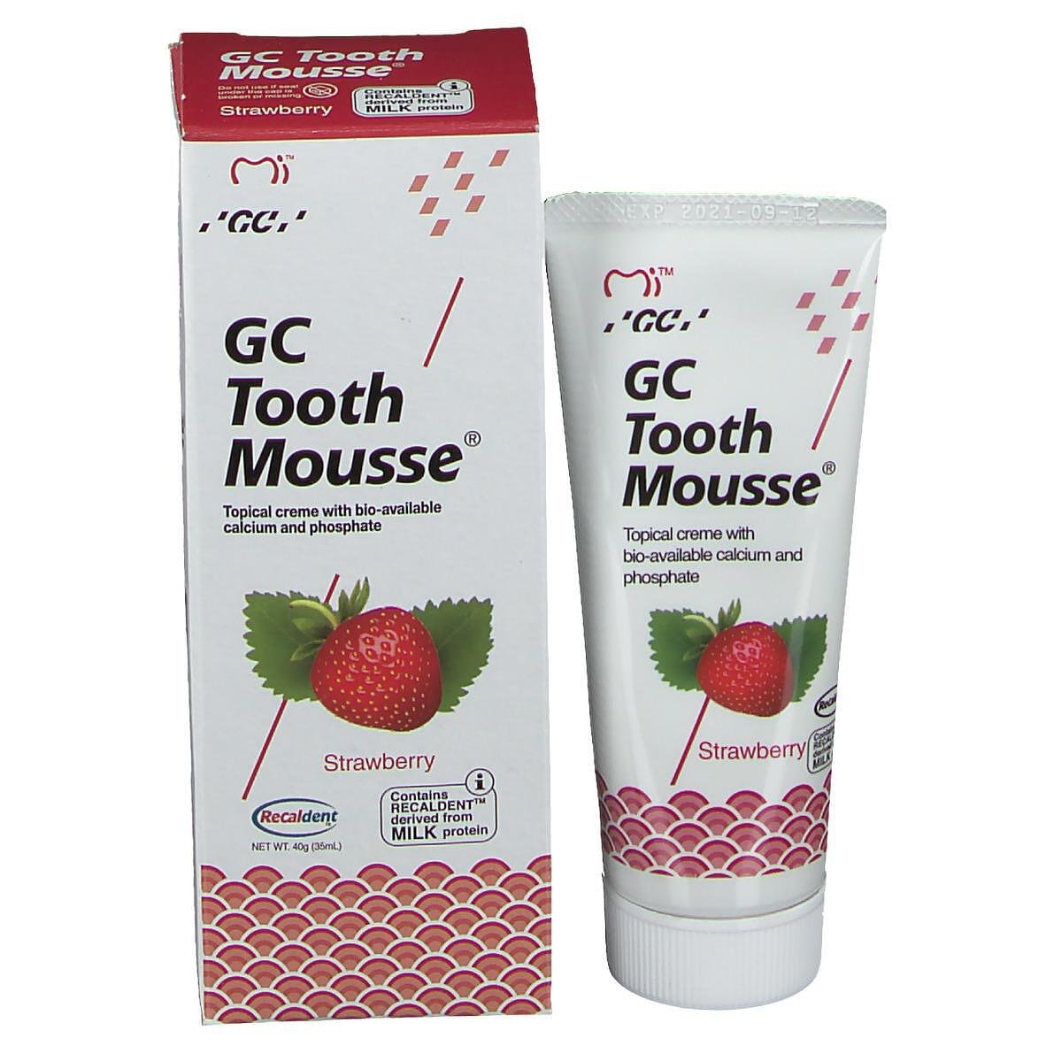Tooth Mousse GC Реминерализиращ дентален крем ягода x35 мл