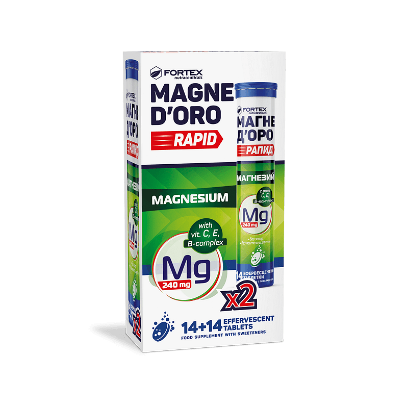 Магне Доро Рапид 2 x 14 ефервесцентни таблетки