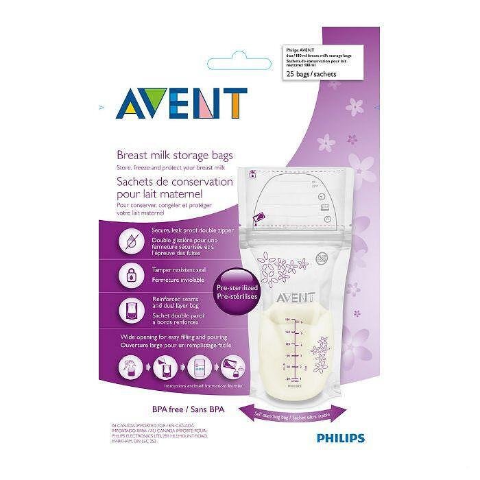 Philips Avent Торбички за съхранение на кърма 180 мл x25 бр