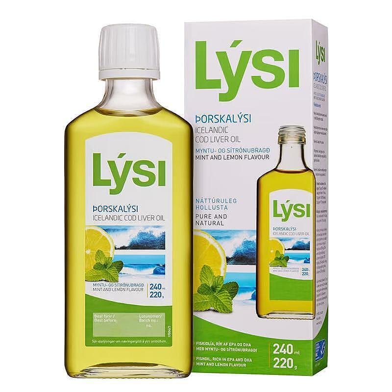 Lysi масло от треска с аромат на лимон и мента-Омега-3 2160 mg x 240 ml