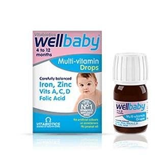 Wellbaby Мултивитаминни капки за бебета от 4 -12M 30 мл Vitabiotics