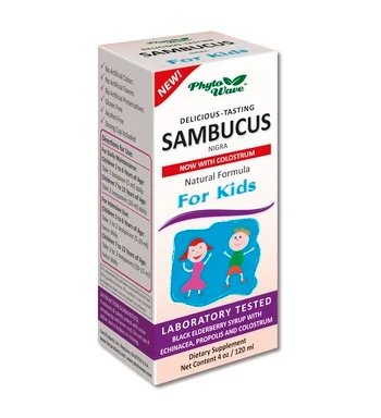 Sambucus Nigra Детски сироп с ехинацея и прополис за имунитет х120 мл Phyto Wave
