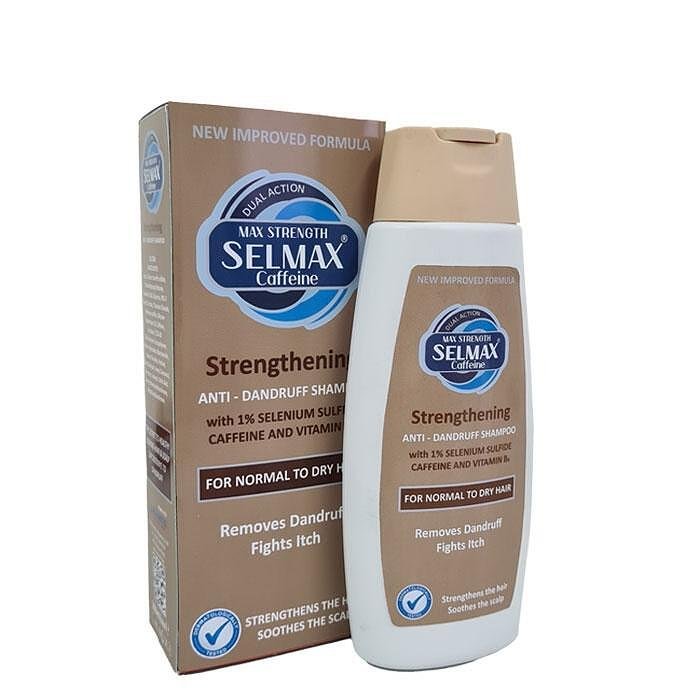 Selmax Caffeine Strengthening Заздравяващ шампоан против пърхот с двойно действие за нормална към суха коса х200 мл