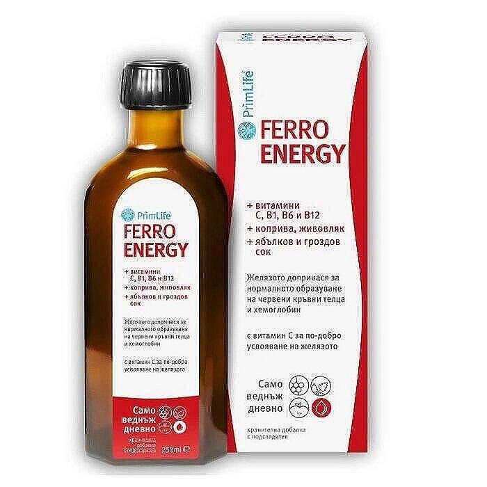 PrimLife Ferroenergy Сироп за поддържане на нормални нива на желязо в кръвта х250 мл