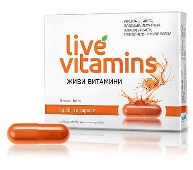 Live Vitamins Живи витамини 680 мг х30 капсули Vitaslim Innove