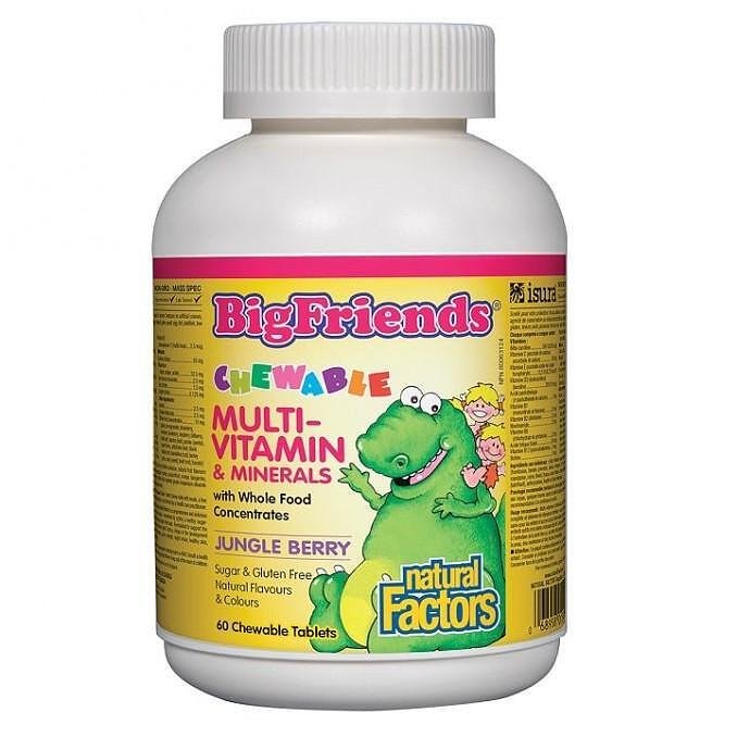 Natural Factors Big Friends Магнезий цитрат за деца 50 мг 60 дъвчащи таблетки