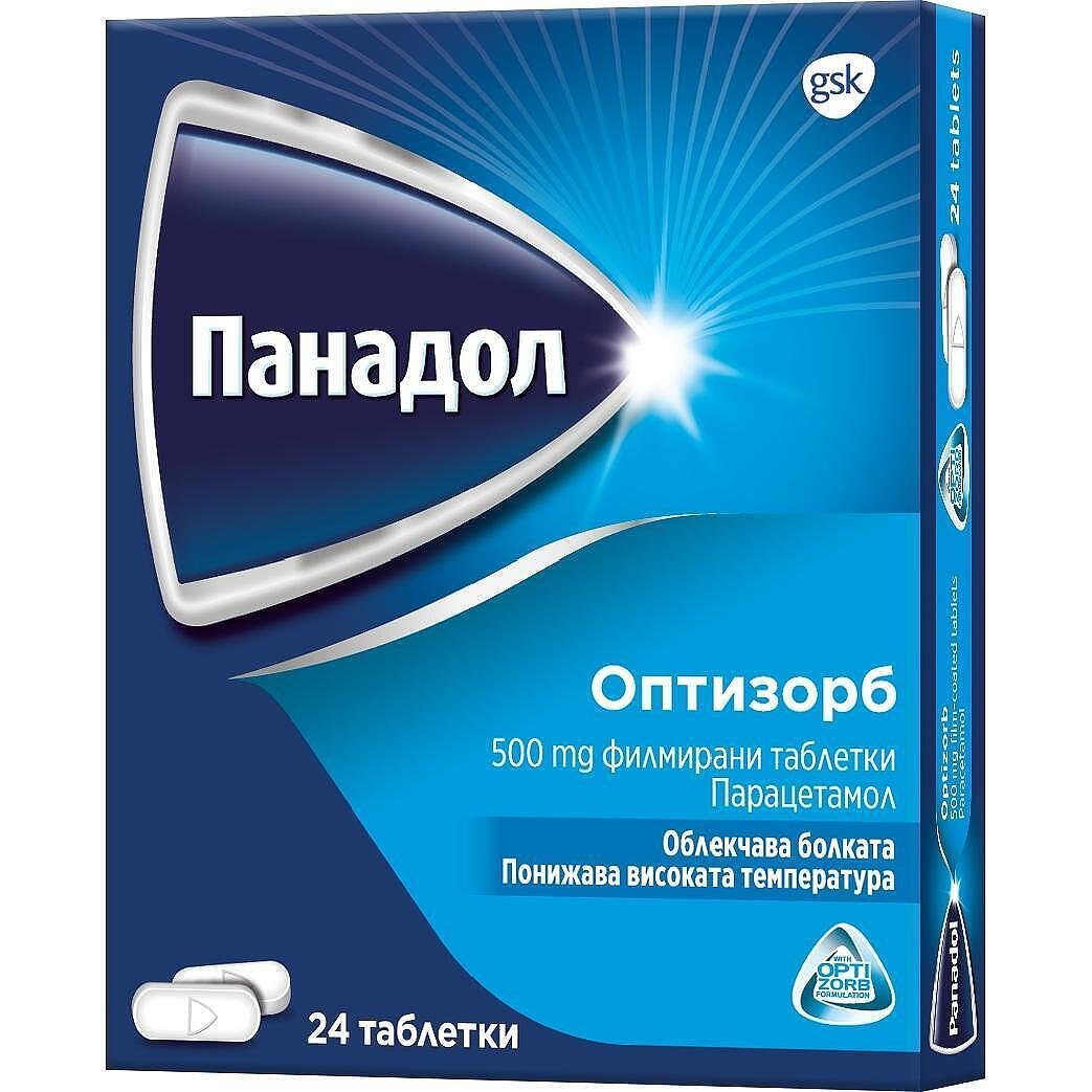 Panadol Opizorb при болка и висока температура 500 мг х24 таблекти GlaxoSmithKline