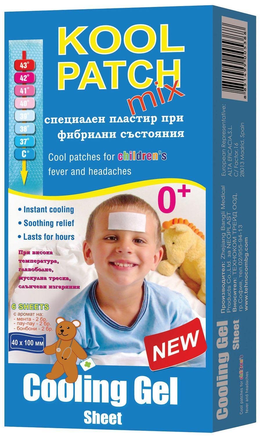 Kool Patch Лепенка с гел, за намаляване на телесната температура, за деца х 3 броя, Abopharma