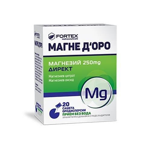 Магне Д'оро Магнезий 250 мг Директ x20 сашета