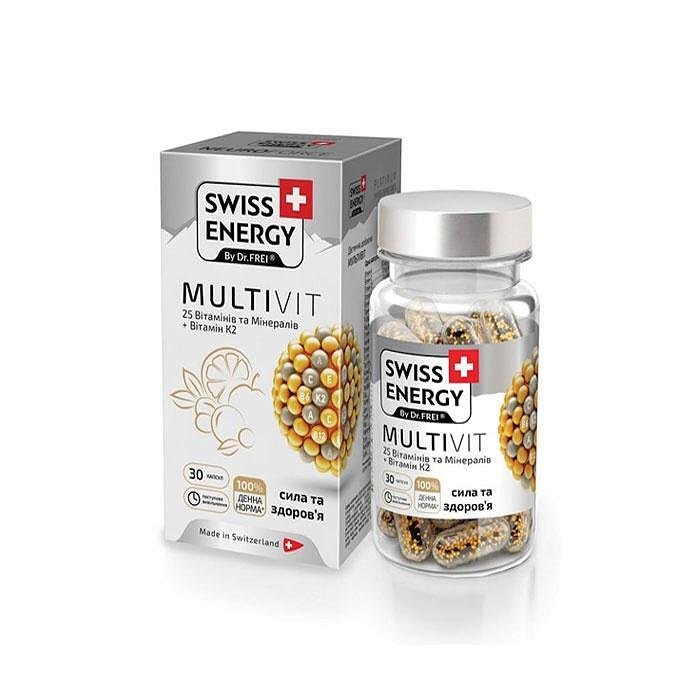 Multivit Витамини и минерали за здраве и сила х30 капсули Swiss Energy