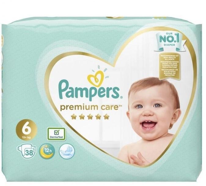 Pampers Premium Care 6 пелени 13кг+X38 броя