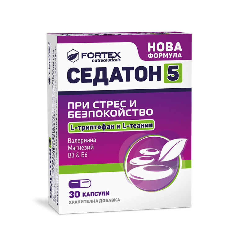 Седатон 5-HTP при стрес и безпокойство х30 капсули Fortex