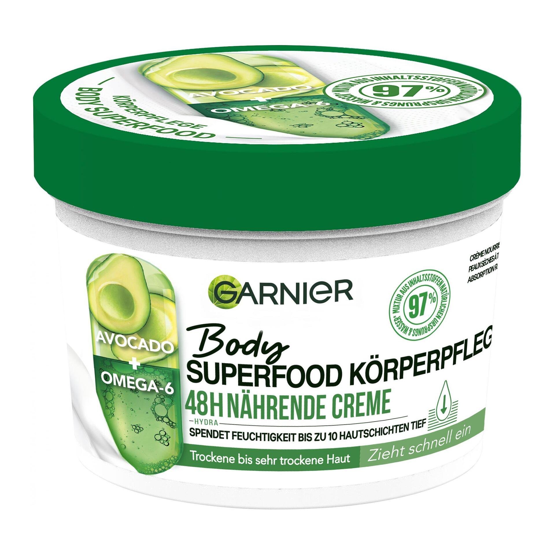 Garnier Body Superfood Крем за тяло с авокадо за суха кожа x380 мл