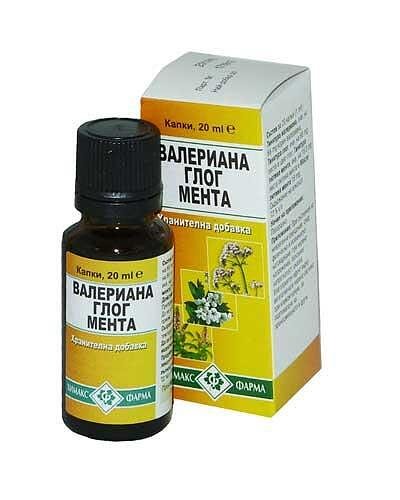 Тинктура валериана глог и мента x20 мл Chemax Pharma