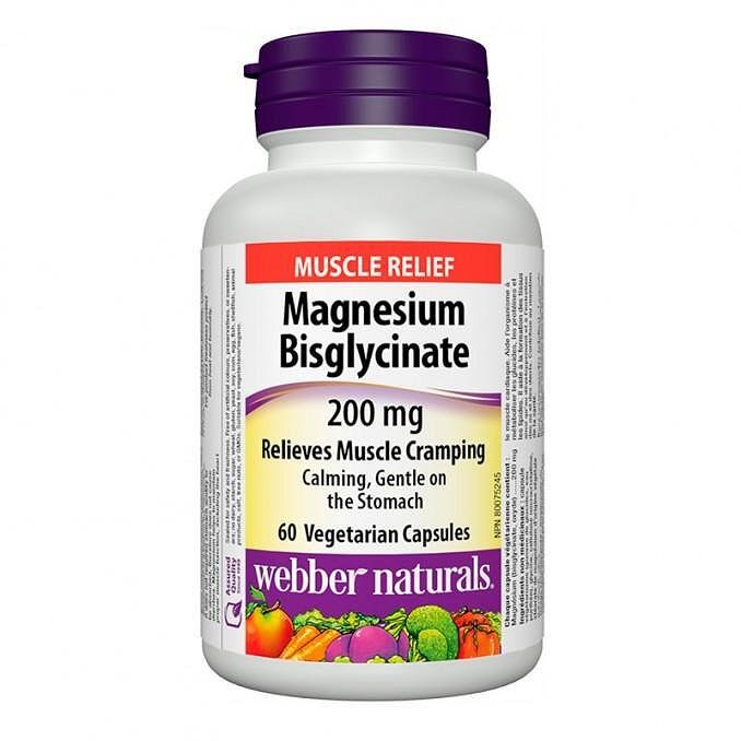 Webber Naturals Magnesium Bisglycinate Магнезий (бисглицинат) 200 мг x 60 V капсули
