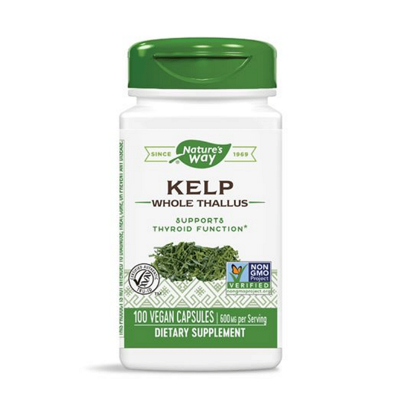 Kelp Кафяви водорасли за щитовидната жлеза 600 мг х100 капсули Nature's Way