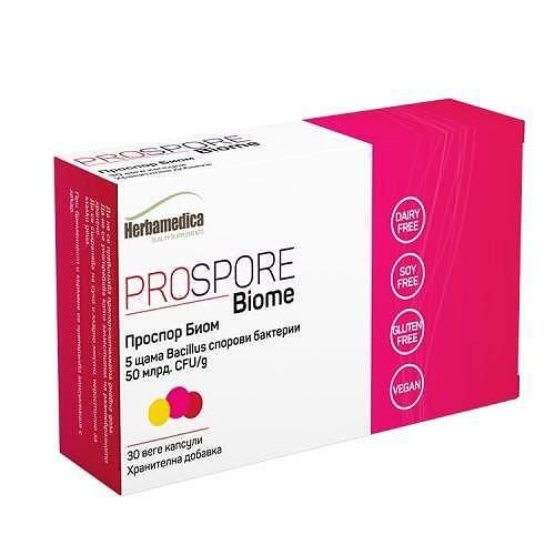 Prospore Biome(Проспор биом)- пробиотик 400 мг x30 капсули Herbamedica
