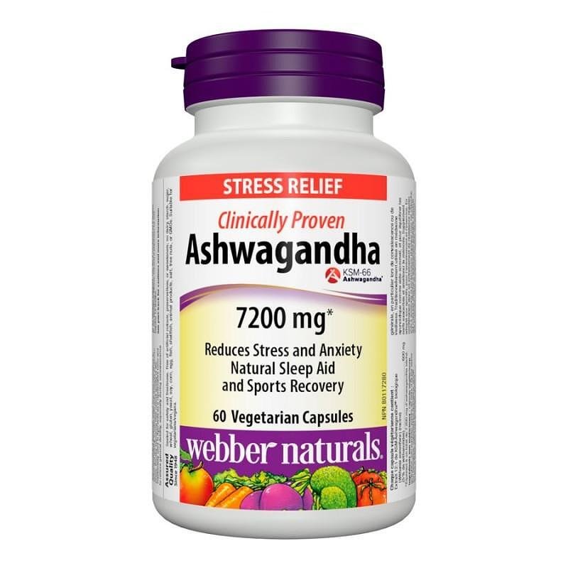 АШВАГАНДА капсули 7200 мг. 60 броя / WEBBER NATURALS ASHWAGANDHA