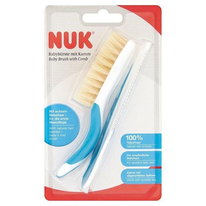 NUK Четка с гребен от естествен косъм за бебета