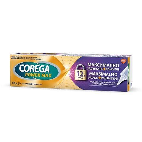 Corega Power Max Hold and Seal Фиксиращ крем за протези х40 г