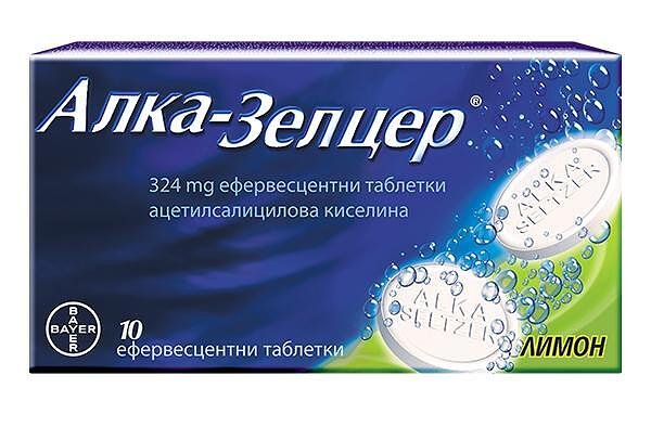 Алка-Зелцер при главоболие махморлук и температура х10 ефервесцентни таблетки Bayer