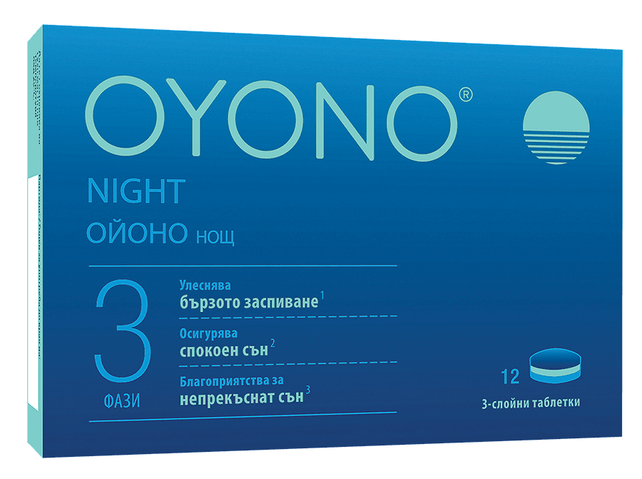 Ойоно Нощ- Oyono Night-За спокоен сън х 12 трифазни таблетки