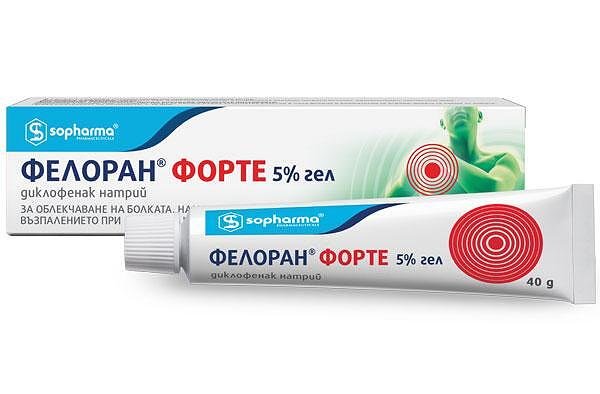 Фелоран Форте Гел 5% при болка и оток х40 г Sopharma