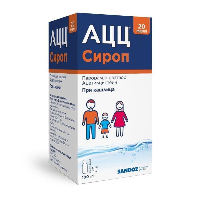 АЦЦ 20 мг/мл Сироп против кашлица x100 мл Sandoz