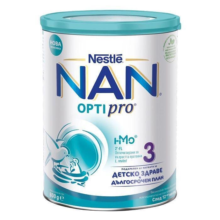 NAN Optipro 3 HM-O Обогатена млечна напитка 12М+ 800 гр